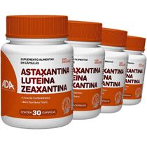 Kit 4 Vitamina Original Astaxantina Zeaxantina Luteína 120 cápsulas Original p/ Visão Sem Sabor 12g