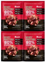 Kit 4 Whey Protein 80% 30g Growth Chocolate Com Morango