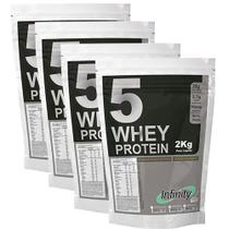 Kit 4 Wheys Protein 5w 8 Kilos Proten Wey Morango