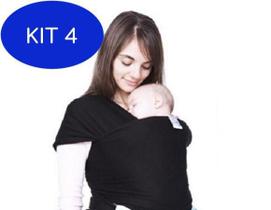 Kit 4 Wrap Sling 100% Algodão Carregador de Bebê - Sling Mamae E Bebe