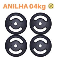 Kit 4 X Anilhas Super Premium De 4Kg Ferro Pintada