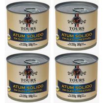 Kit 4 X Atum Sólido Ao Natural Tours Conservas Lata 255g