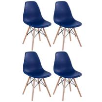 KIT - 4 x cadeiras Charles Eames Eiffel DSW - Base de madeira clara