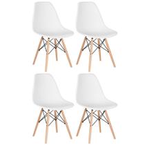 KIT - 4 x cadeiras Charles Eames Eiffel DSW - Base de madeira clara