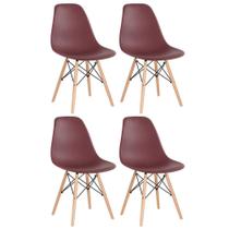 KIT - 4 x cadeiras Charles Eames Eiffel DSW - Base de madeira clara