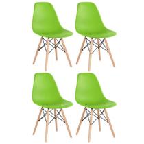 KIT - 4 x cadeiras Charles Eames Eiffel DSW - Base de madeira clara