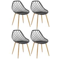 Kit - 4 x cadeiras Clarice - Cleo - Preto Kit - 4 x cadeiras Clarice - Cleo - Preto