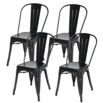 Kit - 4 X Cadeiras Iron Tolix - Preto - Semibrilho Kit - 4 X Cadeiras Iron Tolix - Preto - Semibrilho