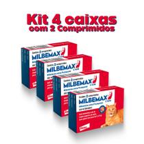Kit 4 x Vermifugo Milbemax para Gatos 2 a 8 kg Elanco