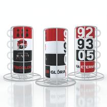 Kit 4 Xícaras Café SPFC Libertadores 150ml Empilháveis C/ Suporte Kit 4 Xícaras Café SPFC Libertadores 150ml Empilháveis C/ Suporte