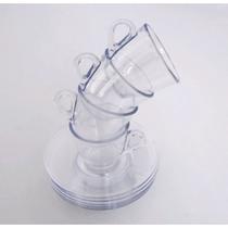 KIT 4 XÍCARAS DE CAFÉ 70ml COM 4 PIRES EM ACRÍLICO PRESENTE KIT 4 XÍCARAS DE CAFÉ 70ml COM 4 PIRES EM ACRÍLICO PRESENTE