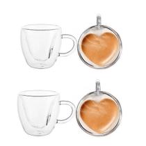 Kit 4 Xicaras De Coraçao 80 Ml Café Chá Vidro - Lyor