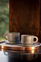 Kit 4 Xícaras de Pedra Sabão de chá 200 ml com pires