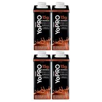 Kit 4 YoPRO Bebida Láctea UHT Chocolate 15g de proteínas 250ml - Danone