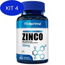 Kit 4 Zinco 30Mg 60 Cápsulas Fitoprime