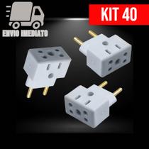 Kit 40 Adaptador de Tomada Benjamin BOB Esponja Universal 10A e 20A