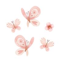 Kit 40 Adesivos Decorativos Borboletas Flores Quarto Bebê Menina - CG Mimo Kids