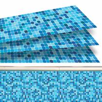 Kit 40 Adesivos Piscina Pastilha Degradê Tons De Azul 100x30cm Kit 40 Adesivos Piscina Pastilha Degradê Tons De Azul 100x30cm