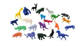 Kit 40 Animais Zoológico Colorido Plástico Bichos Brinquedo - VENDEU BEM