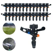 Kit 40 Aspersor de Impacto 360º - Irrigação Potente até 30m 1/2 Horta, Pasto e Jardim