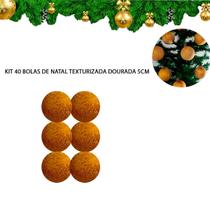 Kit 40 Bolas de Natal Dourada Enfeite Árvore Texturizada 5cm - Natalia Christmas