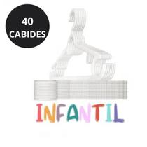 Kit 40 Cabides Infantil Titureiro Executivo Reforçado Organizar Roupas - Branco Kit 40 Cabides Infantil Titureiro Executivo Reforçado Organizar Roupas - Branco