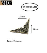 Kit 40 Cantoneira Aplique Entrelaços Acessório Artesanato