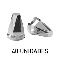 Kit 40 Capa Plástica para Porca de Roda 32mm - Diamante