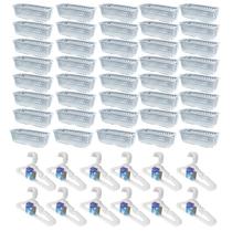 Kit 40 Cestos retangular + 60 Cabides Transparente Infantil