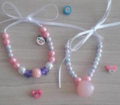 Kit 40 Colar de Pérolas Pet Luxo Banho Tosa Pet Shop Atacado Ajustável P e M Cachorro e Gato