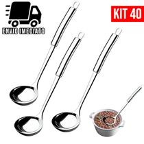 Kit 40 Concha de Feijão Aço Inoxidável Grande Luxo Utensílios para Cozinha Prime Multiuso