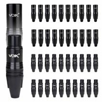 Kit 40 Conectores XLR 20 Macho 20 Fêmea Balanceado Premium PVKPT Voik Metal e ABS Preto Kit 40 Conectores XLR 20 Macho 20 Fêmea Balanceado Premium PVKPT Voik Metal e ABS Preto