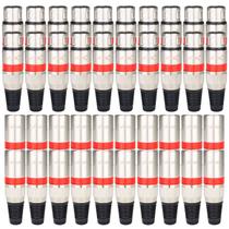 Kit 40 Conectores XLR 20 Macho 20 Fêmea Voik PVKMV Metal Vermelho Kit 40 Conectores XLR 20 Macho 20 Fêmea Voik PVKMV Metal Vermelho