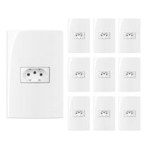 Kit 40 conjunto tomada horizontal 4x2 20a 2p+t 250v com placa margirus sleek branco