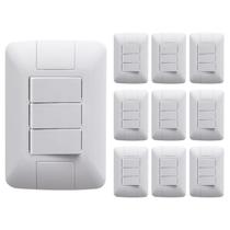 Kit 40 conjuntor interruptor paralelo 3 teclas 6a 250v tramontina aria branco com placa Kit 40 conjuntor interruptor paralelo 3 teclas 6a 250v tramontina aria branco com placa