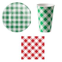 Kit 40 Convidados Pratos Copos Guardanapos Papel Festa Junina