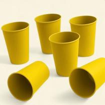 Kit 40 Copos Plástico Reutilizável 200ml Cor:Amarelo