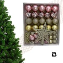 Kit 40 Enfeites Natalino Bola Estrela Completo Decoração Árvore de Natal Decoração Guirlanda Arranjo