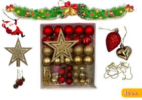 Kit 40 Enfeites Premium Arvore de Natal Decoração Completa