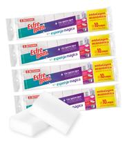 Kit 40 Esponjas Mágica Multiuso Limpa Tudo Tira Manchas Esfrebom Kit 40 Esponjas Mágica Multiuso Limpa Tudo Tira Manchas Esfrebom