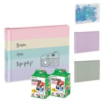 Kit 40 fotos Instax mini Fujifilm + Álbum Autoadesivo Color Kit 40 fotos Instax mini Fujifilm + Álbum Autoadesivo Color