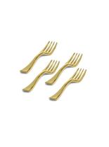 Kit 40 Mini Garfos 10cm Descartáveis de Luxo em Plástico Gold