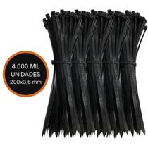 Kit 40 Pacotes Abraçadeira Nylon 200x3,6 Prender Amarrar Equipamentos Tubulações e Objetos 4.000un