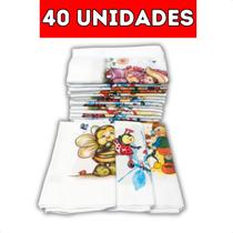 Kit 40 Panos Prato Estampado Extra Grande Algodão Com Bainha