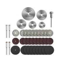 Kit 40 Pçs Discos Micro Retifica Dremel Corte Fibra Vidro + Hastes
