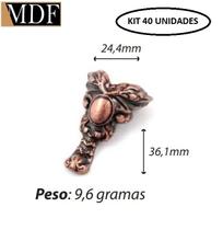 Kit 40 Pezinho Todo Trabalhado 2,44x3,61cm Caixa e Bandeja Artesanato