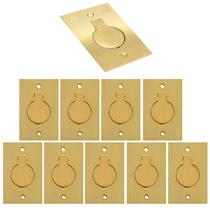 Kit 40 placa piso unha 4x2 latão escovado para uma tomada universal stamplac