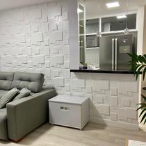 Kit 40 Placas 3D Revestimento Auto Adesivo Cadre Sala Quarto cozinha 50cm X 50cm