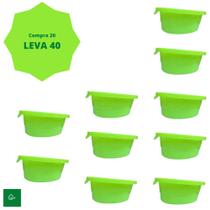Kit 40 potes 400ml Verde, Kit Potes para Cozinha, Jogo de Vasilhas Plásticas Compre 20 Leve 40