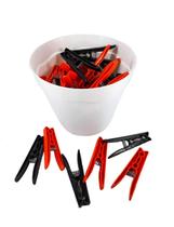 Kit 40 Prendedores Pregadores Roupas Plástico Balde Tricolor Kit 40 Prendedores Pregadores Roupas Plástico Balde Tricolor